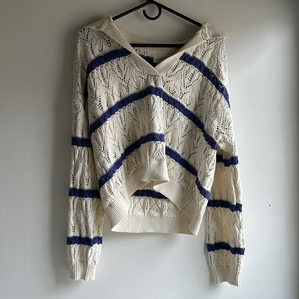 Cream striped sweater